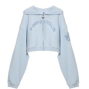Boys Lie Light Blue Cropped Hoodie